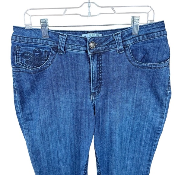 Lee Slender Secret Lower on the Waist Straight Leg Fleur de Lis Jeans Size 16 - Picture 4 of 10